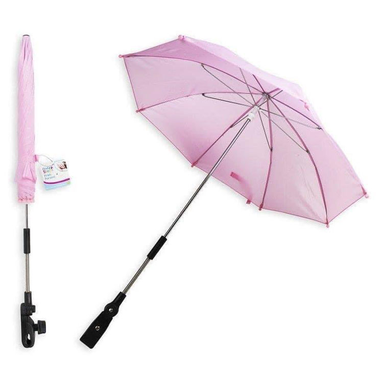 Picture of PS630-FIRST STEPS PLAIN PRAM PARASOL 16 PINK/WHITE/NAVY